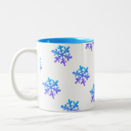 Caneca De Café Em Dois Tons Flocos de neve coloridos, Mug presente