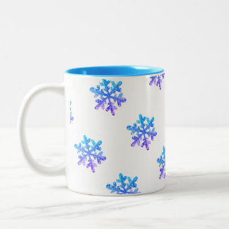 Caneca De Café Em Dois Tons Flocos de neve coloridos, Mug presente