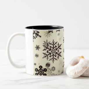 Caneca De Café Em Dois Tons Flocos de neve de café com Mug-Smokey, cerâmicos
