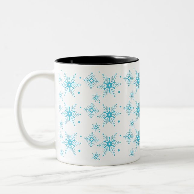 Caneca De Café Em Dois Tons Flocos de neve de Natal (Esquerda)