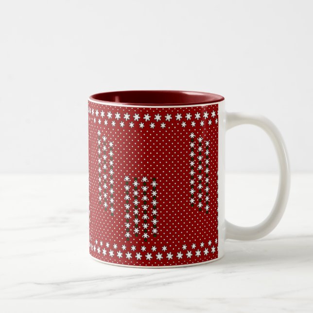 Caneca De Café Em Dois Tons Flocos de neve do inverno (Direita)