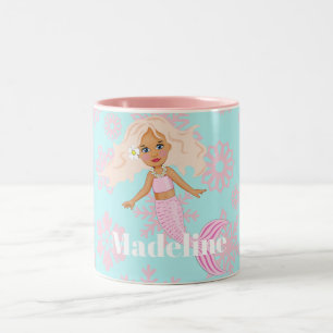 Caneca De Café Em Dois Tons Flocos de neve rosados e saborosos de Natal Chocol