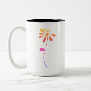 Caneca De Café Em Dois Tons Flor