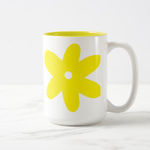 Caneca De Café Em Dois Tons Flor amarela