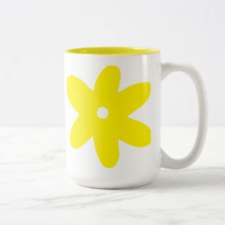 Caneca De Café Em Dois Tons Flor amarela