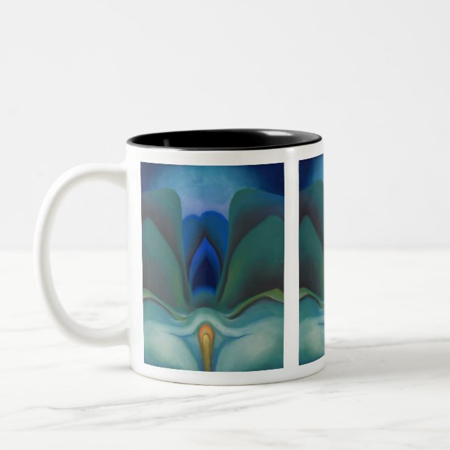 Caneca De Café Em Dois Tons Flor Azul, Georgia O'Keeffe, (Esquerda)