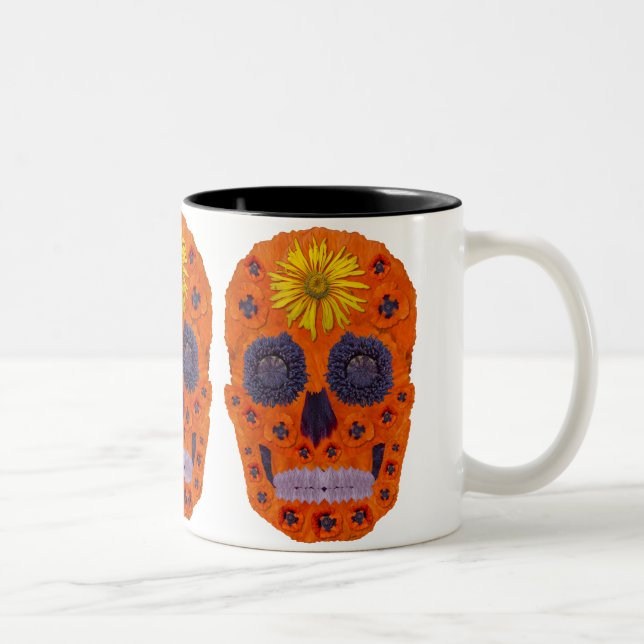 Caneca De Café Em Dois Tons Flor - Caveira 1 (Direita)