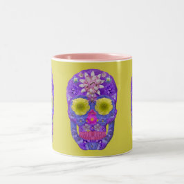Caneca De Café Em Dois Tons Flor - Caveira 5