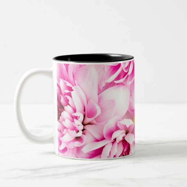 Caneca De Café Em Dois Tons Flor Chrysanthemum Rosa (Esquerda)
