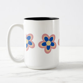 Caneca De Café Em Dois Tons Flor Colorido