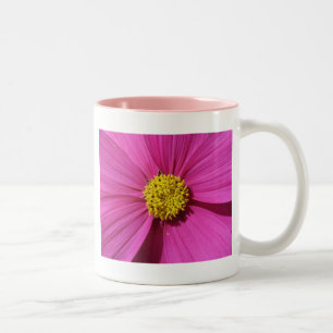 Caneca De Café Em Dois Tons Flor cor-de-rosa