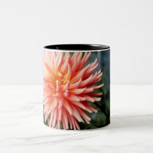 Caneca De Café Em Dois Tons Flor da dália do brilho