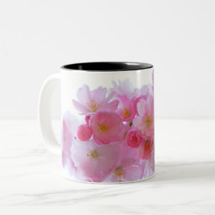 Caneca De Café Em Dois Tons Flor de Árvore Japonês