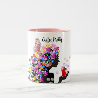 Caneca De Café Em Dois Tons Flor de Borboleta Canhão