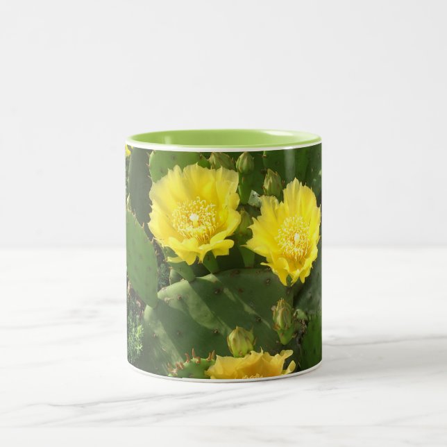 Caneca De Café Em Dois Tons Flor de Cactus Mug (Centro)
