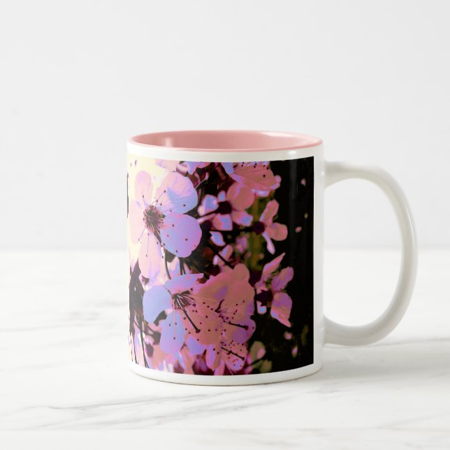 Caneca De Café Em Dois Tons Flor de Cereja Rosa (Direita)