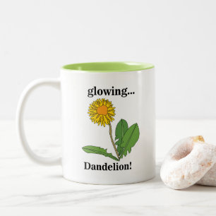 Caneca De Café Em Dois Tons Flor de Dente-de-Leão Floral