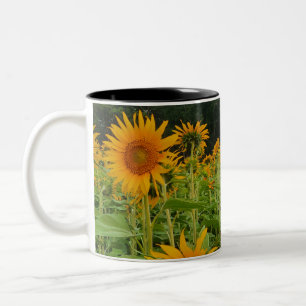Caneca De Café Em Dois Tons Flor de girassol