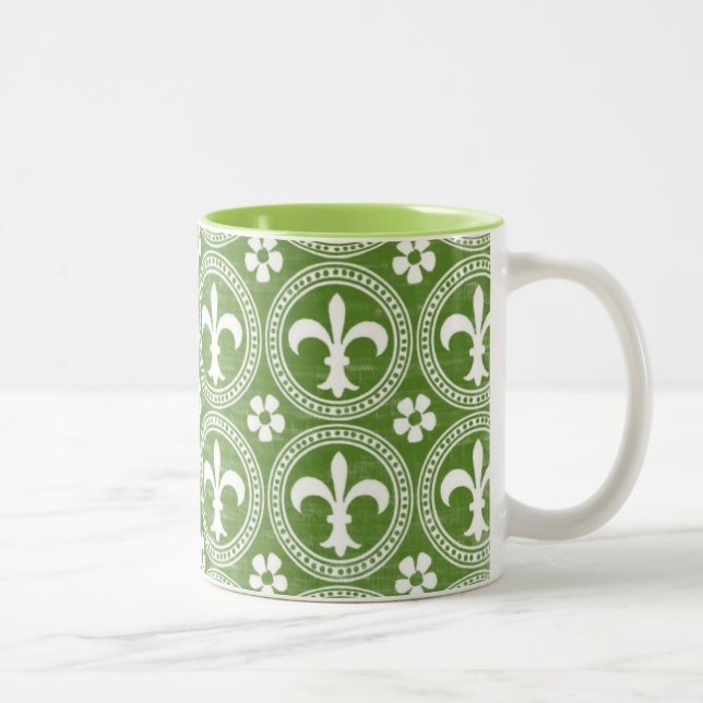 Caneca De Café Em Dois Tons Flor de lis (Direita)