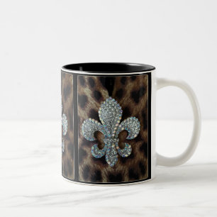 CANECA DE CAFÉ EM DOIS TONS FLOR DE LIS DE CRISTAL NO IMPRESSÃO DA BEIRA DO