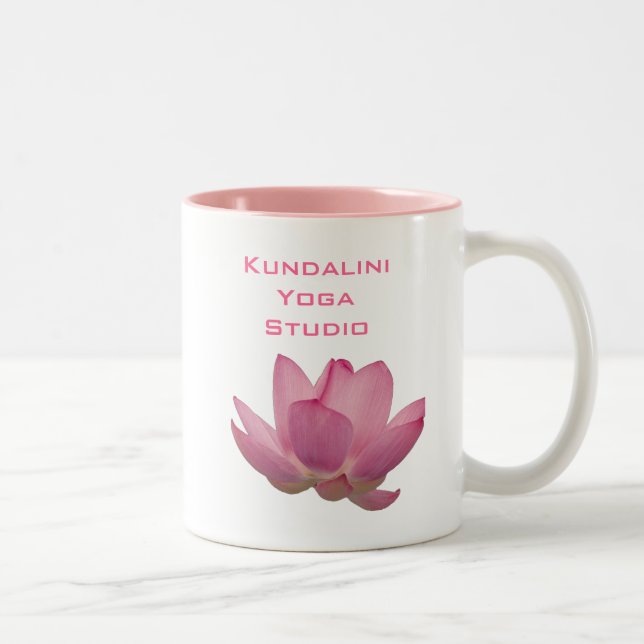 Caneca De Café Em Dois Tons Flor de Lotus Rosa (Direita)