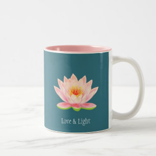 Caneca De Café Em Dois Tons Flor de Lotus Rosa no Teto