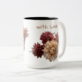 Caneca De Café Em Dois Tons Flor de palha rosa e maurica com amor branco