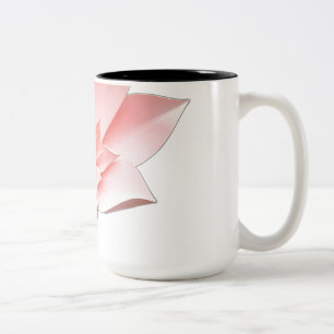 Caneca De Café Em Dois Tons Flor De Papel Origami