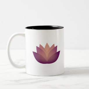 Caneca De Café Em Dois Tons Flor interior leve do lótus