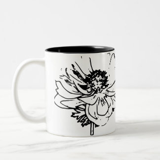 Caneca De Café Em Dois Tons Flor natural