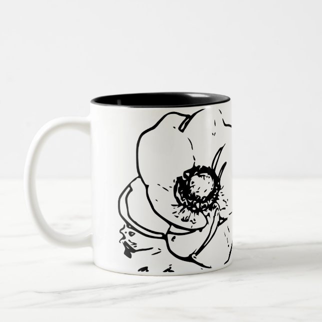 Caneca De Café Em Dois Tons Flor natural (Esquerda)