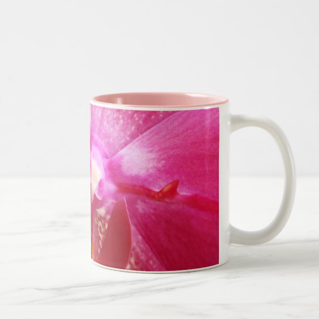 Caneca De Café Em Dois Tons Flor Orquídea Rosa (Direita)