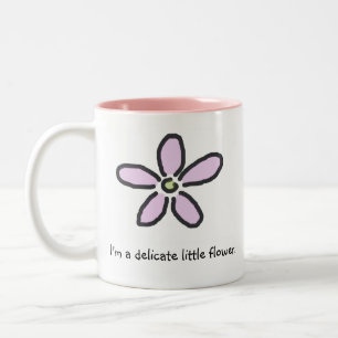 Caneca De Café Em Dois Tons Flor pequena delicada