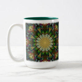 Caneca De Café Em Dois Tons Flor Quilado