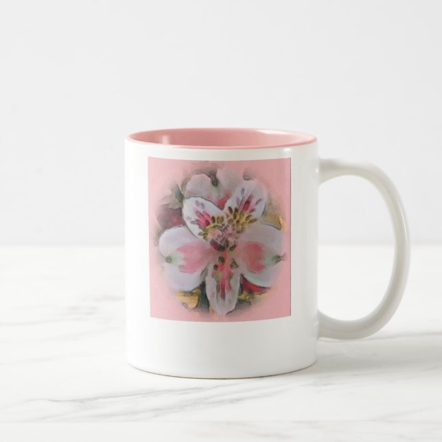 Caneca De Café Em Dois Tons Flor rosa Amaryllis (Direita)
