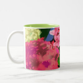Caneca De Café Em Dois Tons Flor Rosa Havaiana