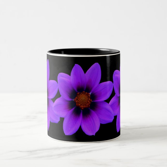 Caneca De Café Em Dois Tons Flor Roxo em Esco (Centro)