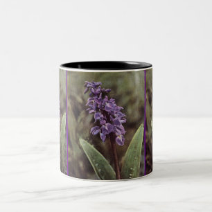 Caneca De Café Em Dois Tons Flor Selvagem: Orquídeas Púrpura Precoce