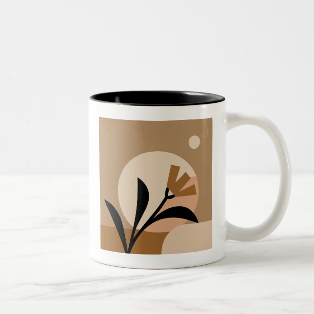 Caneca De Café Em Dois Tons Flor Sun Boho (Direita)