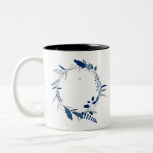 Caneca De Café Em Dois Tons Flor Twig Corolla Wreath Lease Primavera Leaf