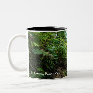 Caneca De Café Em Dois Tons Flora tropical da floresta tropical el yunque