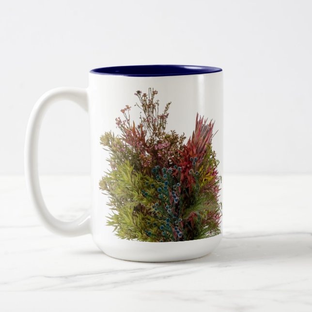 Caneca De Café Em Dois Tons Floral (Esquerda)