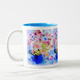 Caneca De Café Em Dois Tons Floral Blues Mug