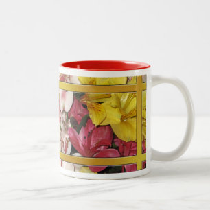 Caneca De Café Em Dois Tons Floral Buquê Café Mug