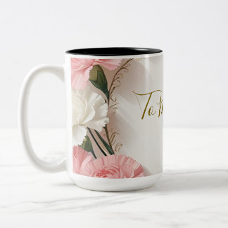 Caneca De Café Em Dois Tons Floral Carnação Mug