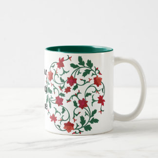 Caneca De Café Em Dois Tons floral chinês
