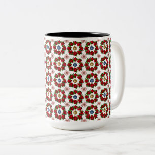 Caneca De Café Em Dois Tons Floral de Xmas Gordo