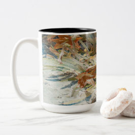 Caneca De Café Em Dois Tons Floral Exótico