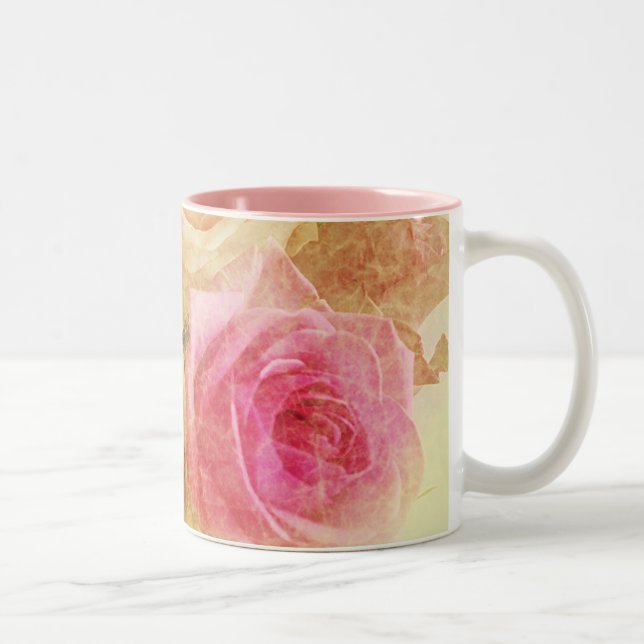 Caneca De Café Em Dois Tons Floral Grunge Mug (Direita)