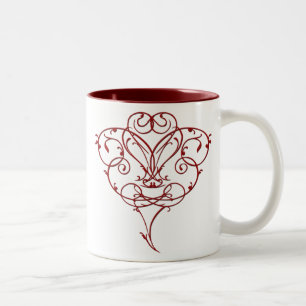Caneca De Café Em Dois Tons Floral Heart Mug
